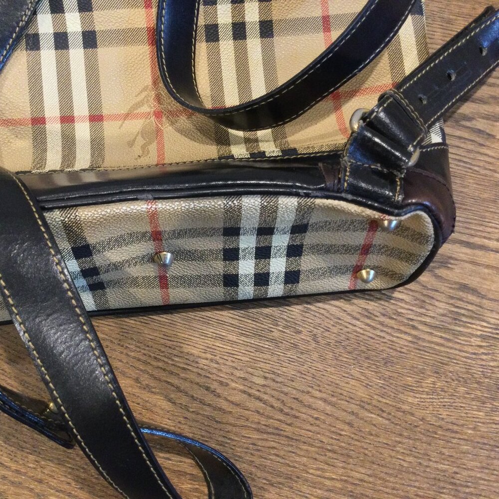 Burberry Beige and Black Check Backpack - Picture 4 of 15